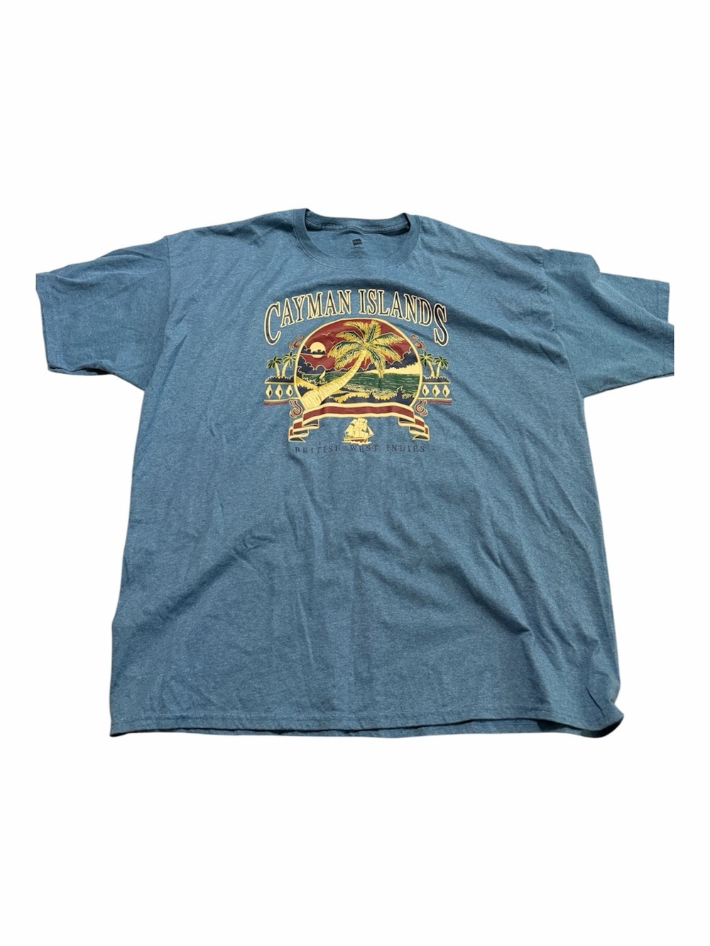 Cayman Islands Blue Graphic Short-Sleeve Tee Souvenir Travel Adventure Size 2XL